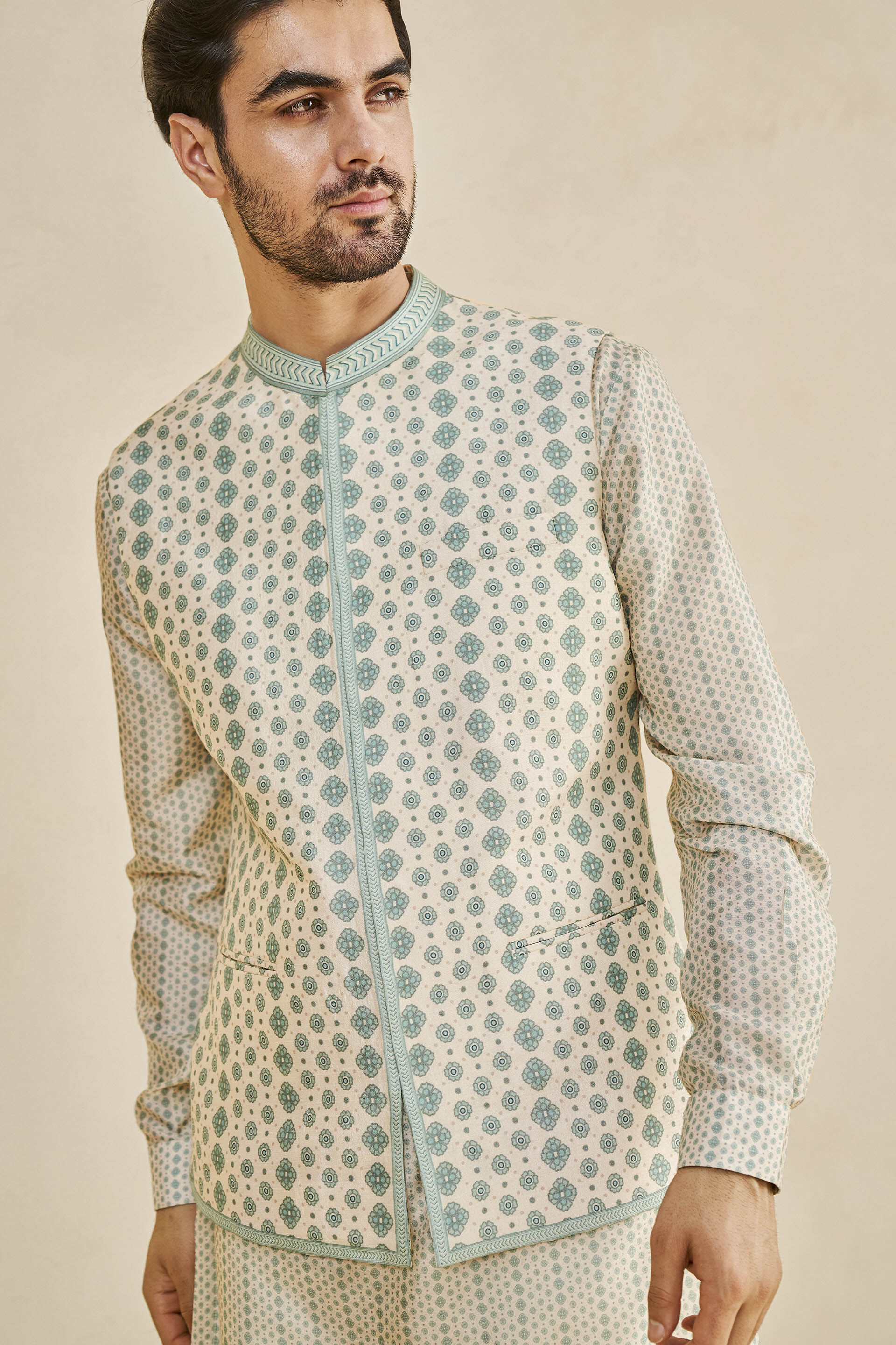 Issan Nehru Jacket - Sea Blue, Sea Blue, image 4